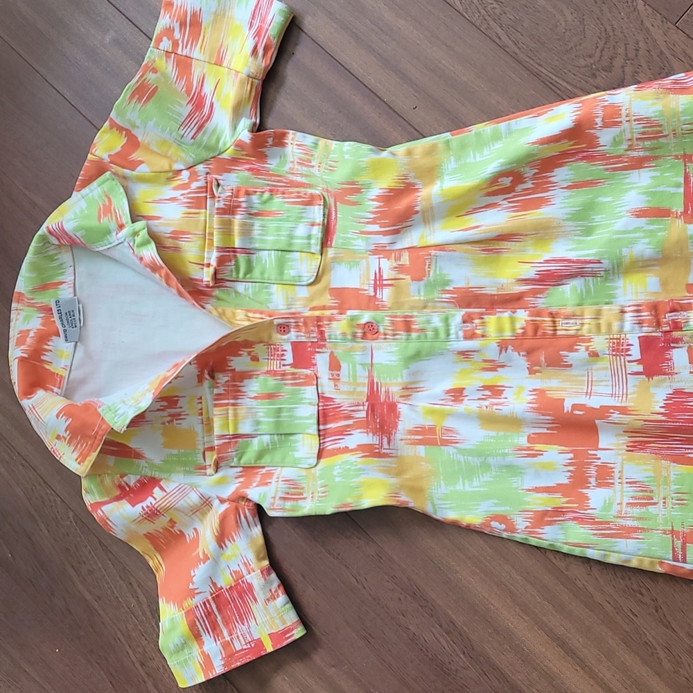 David Charles girls button down shirt dress